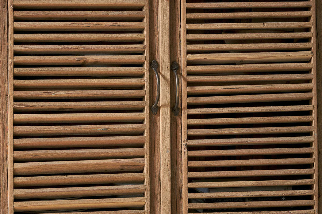 Ibo Reclaimed Wooden Slatted Cabinet Natural Large