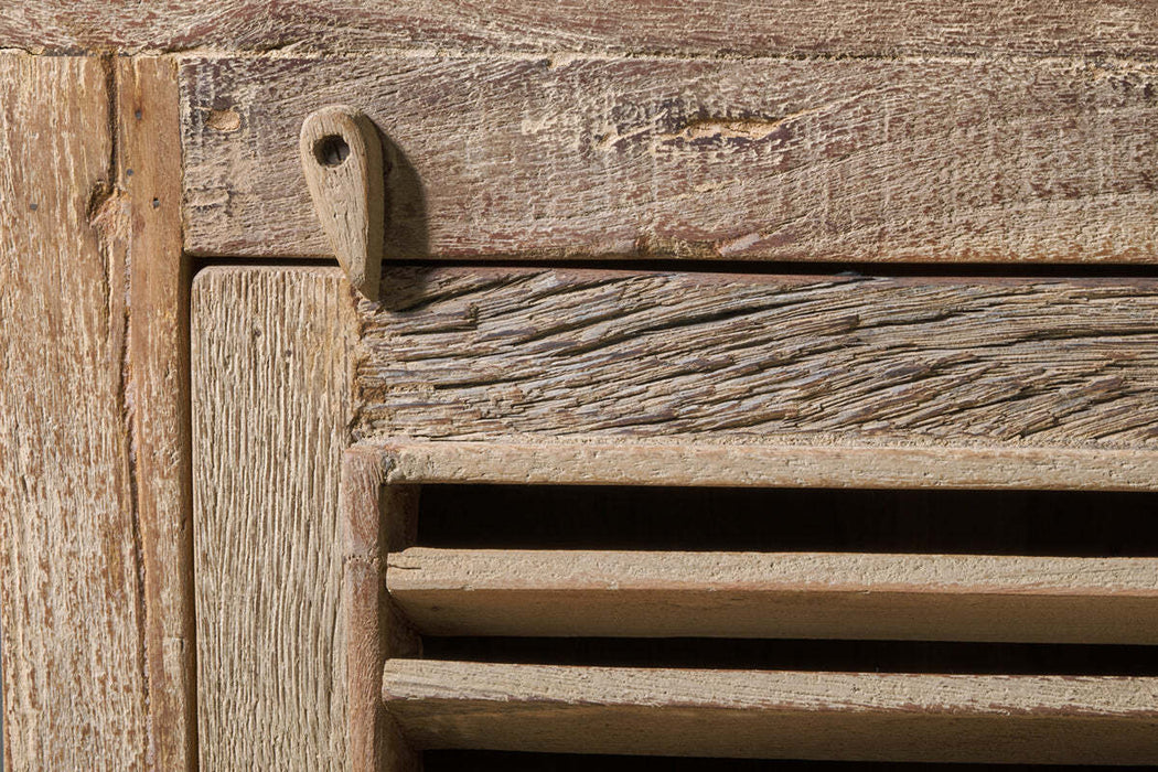 Ibo Reclaimed Wooden Slatted Cabinet Natural Small