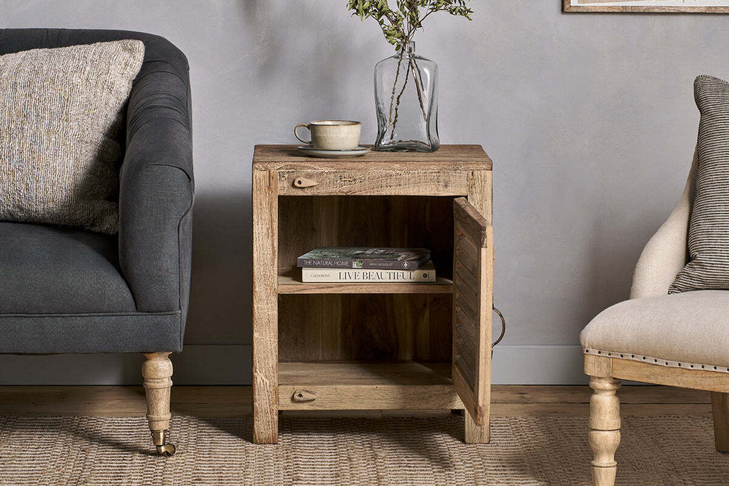 Ibo Reclaimed Wooden Slatted Cabinet Natural Small