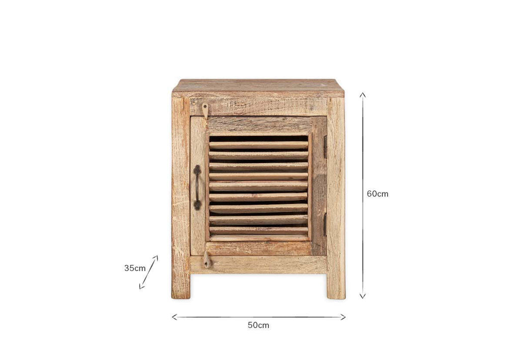 Ibo Reclaimed Wooden Slatted Cabinet Natural Small
