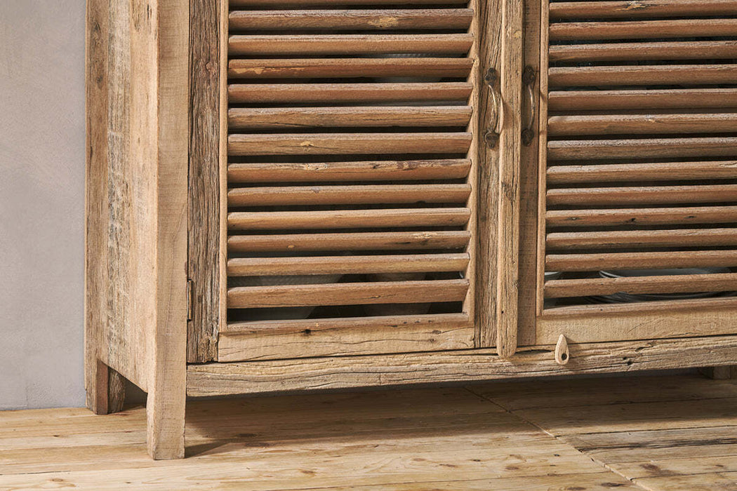 Ibo Reclaimed Wooden Slatted Sideboard Natural
