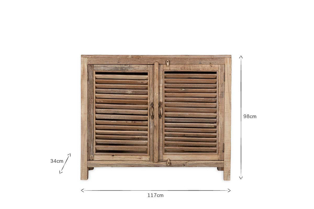 Ibo Reclaimed Wooden Slatted Sideboard Natural