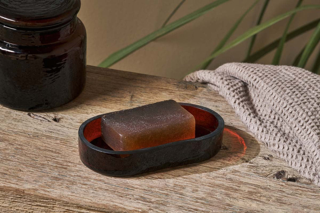 Ilcoso Recycled Hammered Glass Soap Pump Amber