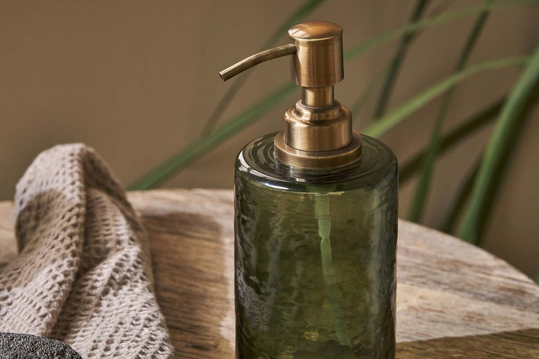 Ilcoso Recycled Hammered Glass Soap Dispenser Green