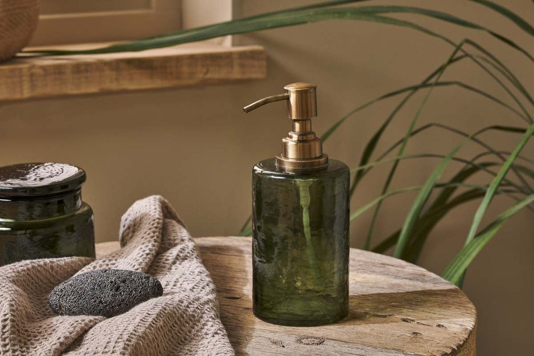 Ilcoso Recycled Hammered Glass Soap Dispenser Green