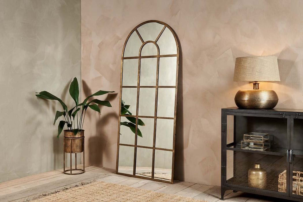 Imoma Iron Full Length Arch Mirror Brass