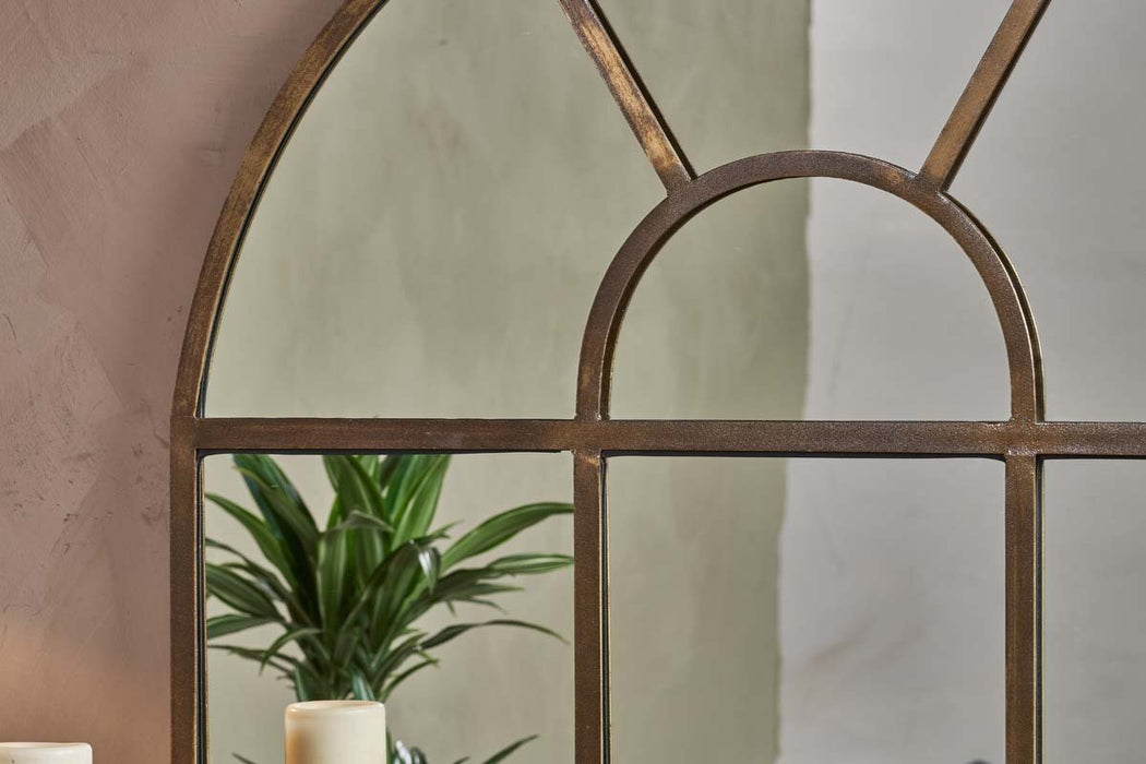 Imoma Iron Overmantel Arch Mirror Brass