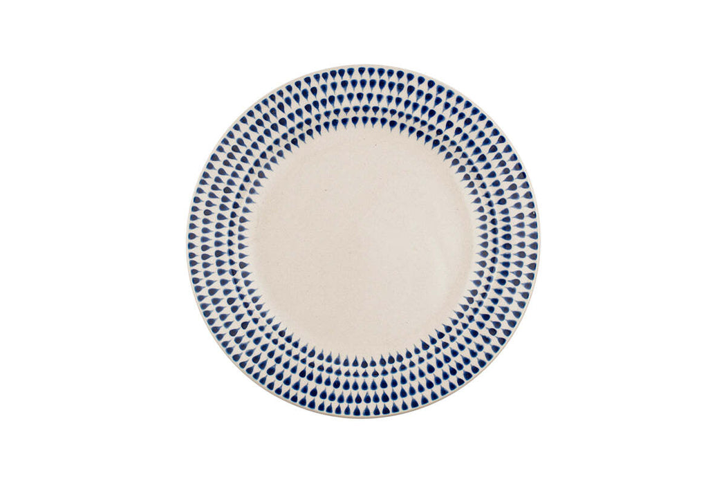 Indigo Drop Set Cream Indigo Set Of 12