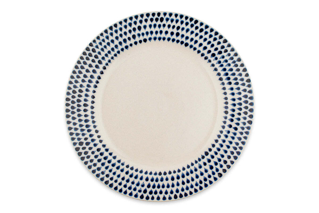 Indigo Drop Set Cream Indigo Set Of 12