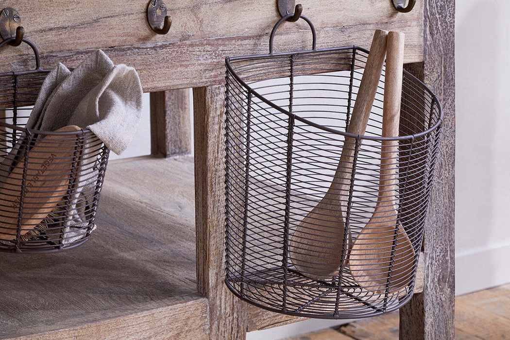 Inkollu Wall Hung Baskets Aged Brass Set Of 2