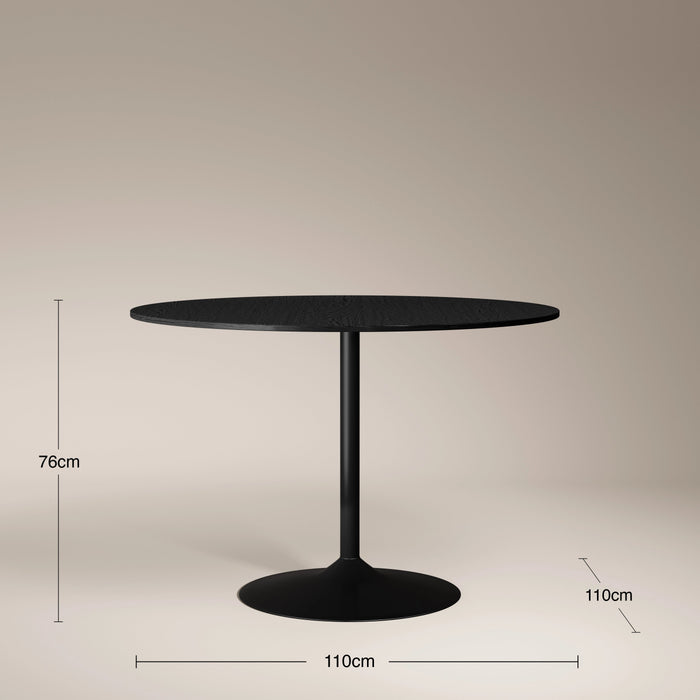 Isla 4 Seat Round Wooden Dining Table