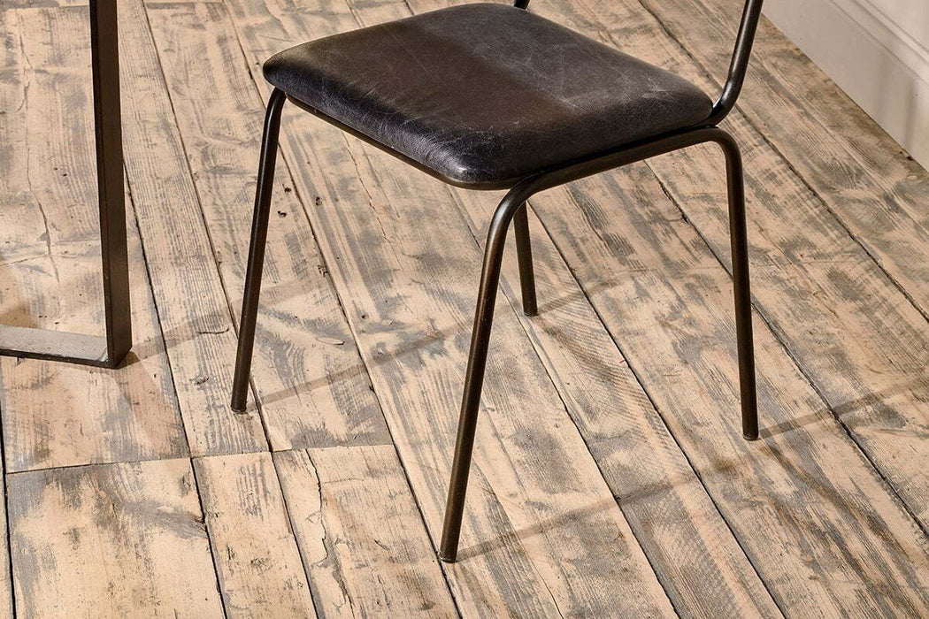 Iswa Leather Cane Dining Chair Black