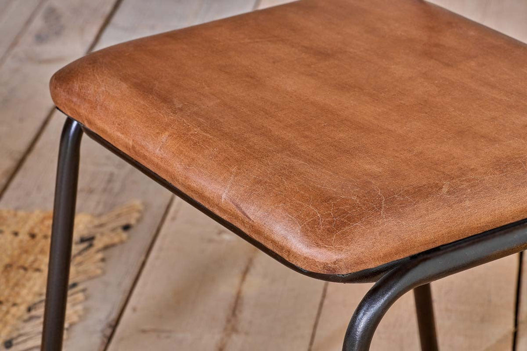 Iswa Leather Cane Dining Chair Tan