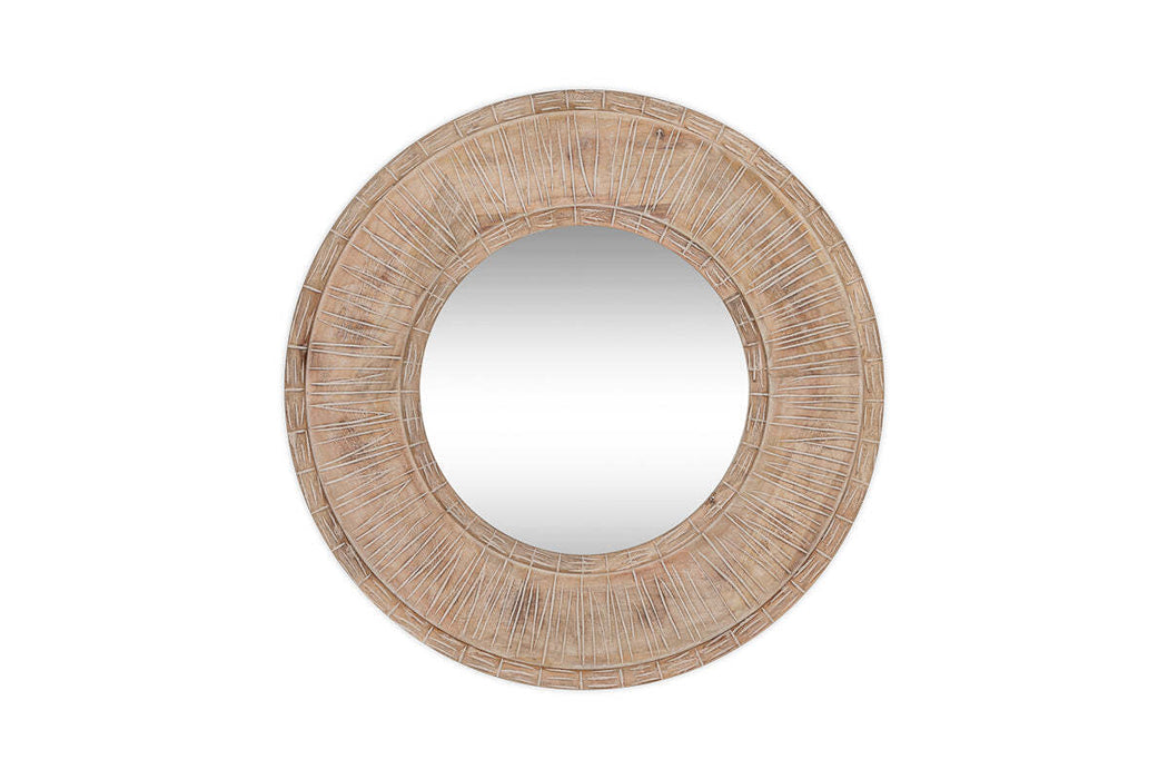Itwa Mango Wood Carved Mirror Natural