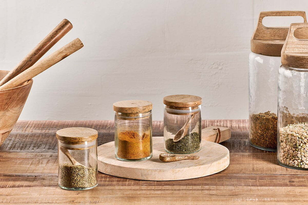 Izaan Spice Jar Clear Set Of 3