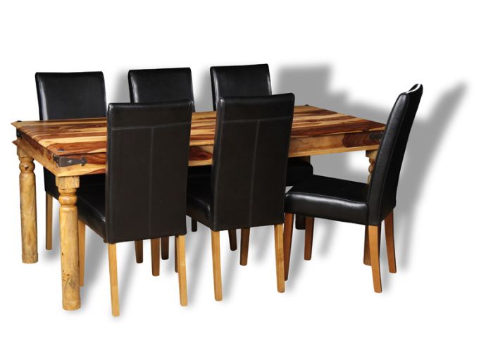 Acre & Artisan Large Jali Light Dining Table And 6 Barcelona Chairs (180cm)