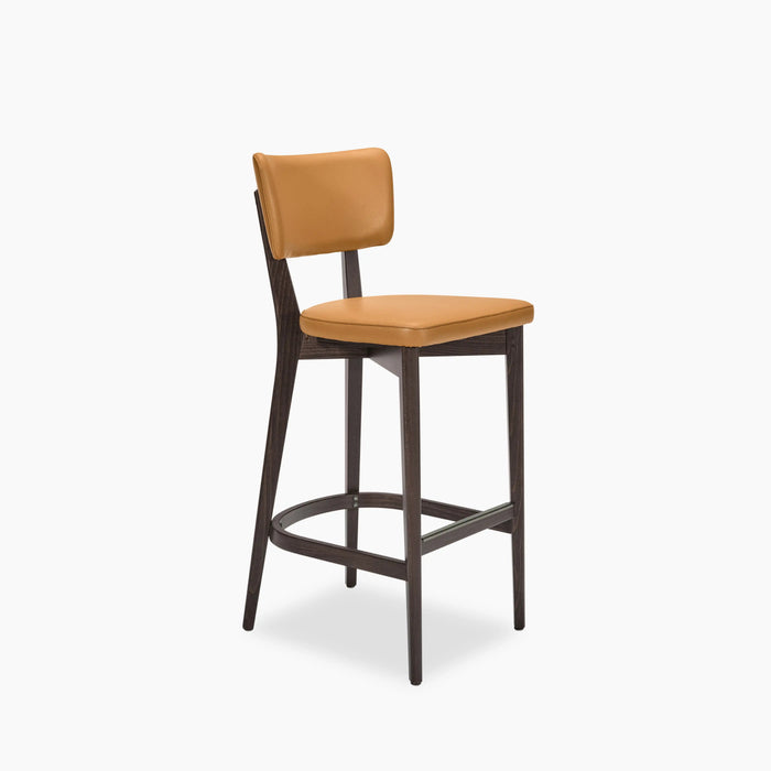 Eleanora Wooden Bar Stool Smooth Seat & Backrest