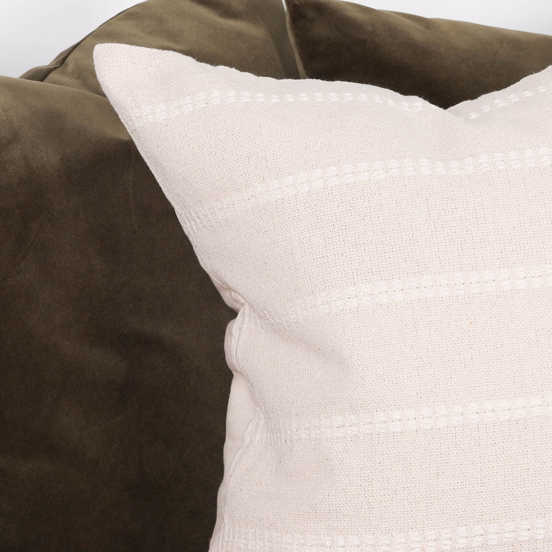 Cotton Stripe Stitching Cushion Cover 55cm