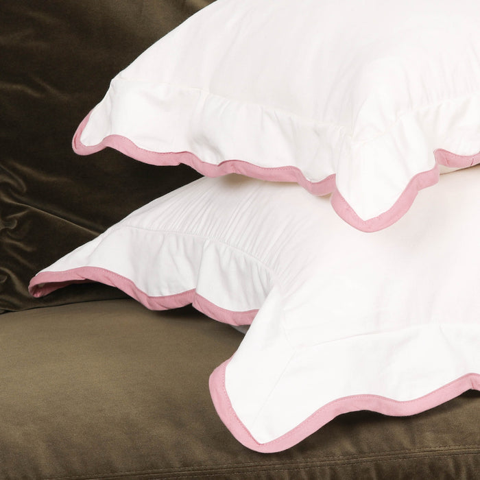Wild Rose Pink Edge Natural Cushion Cover 45cm