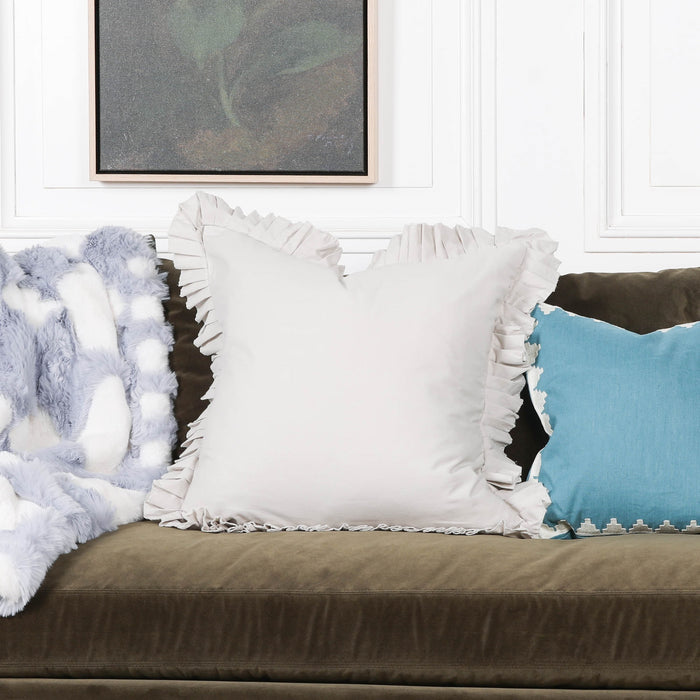 Silver Birch Grey Frill 55cm Cushion Cover