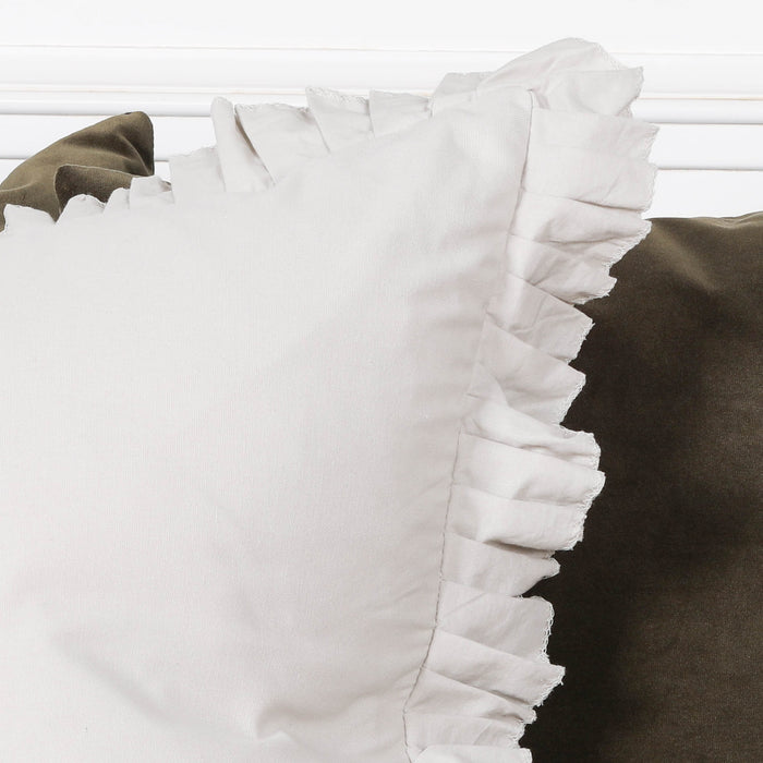 Silver Birch Grey Frill 55cm Cushion Cover