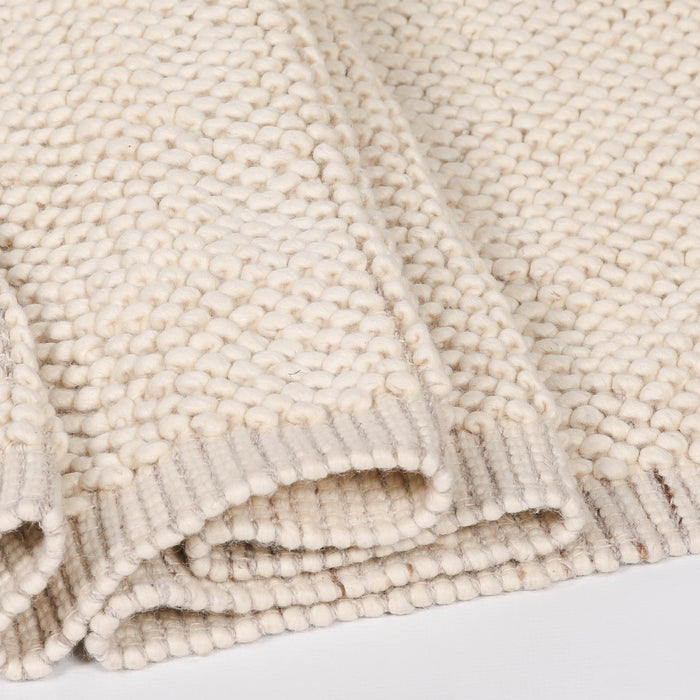 Ivory Pebble Wool Border Rug 170x120cm