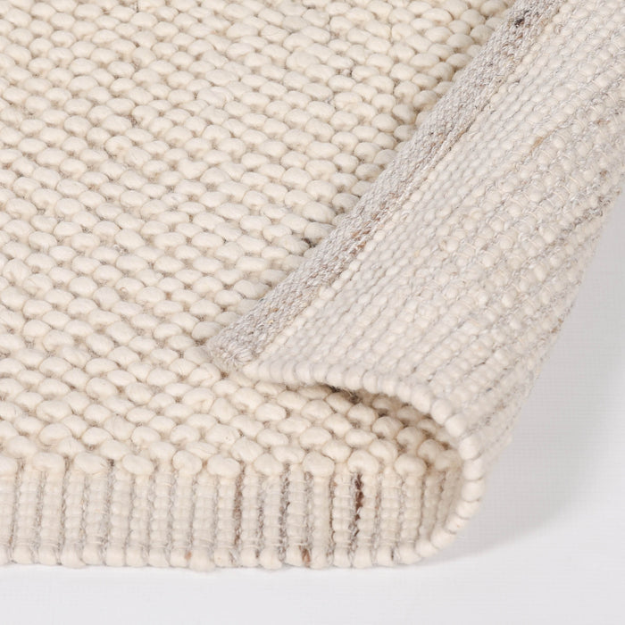 Ivory Pebble Wool Border Rug 170x120cm