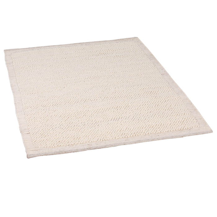 Ivory Pebble Wool Border Rug 170x120cm