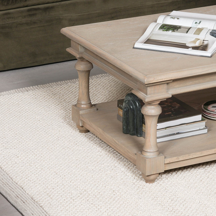 Ivory Pebble Wool Border Rug 170x120cm