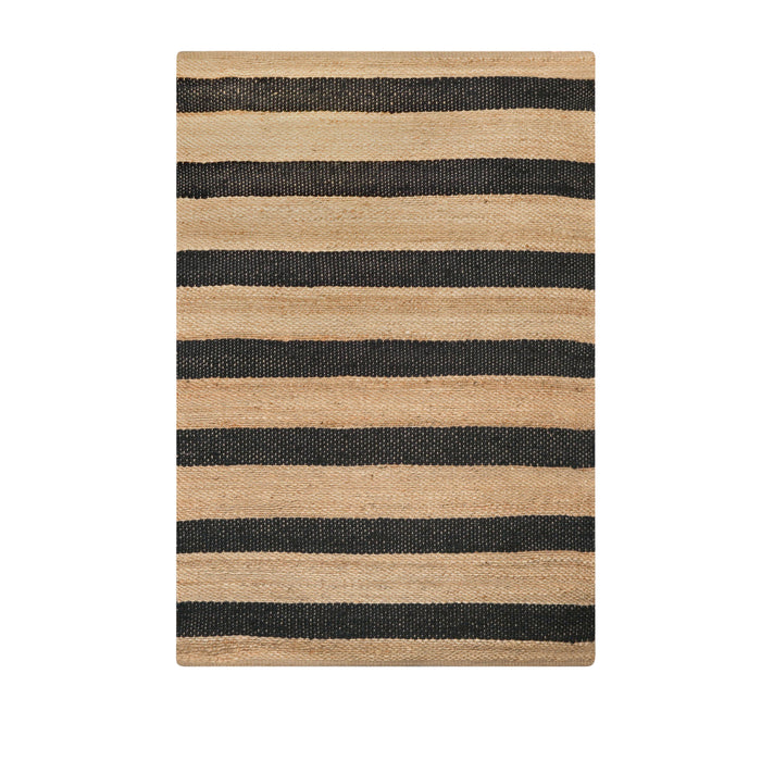 Jute Black Stripe Rug 260x180cm