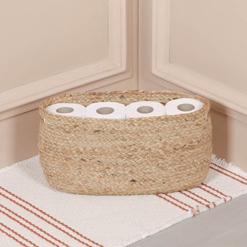 Jute Toilet Roll Storage Basket