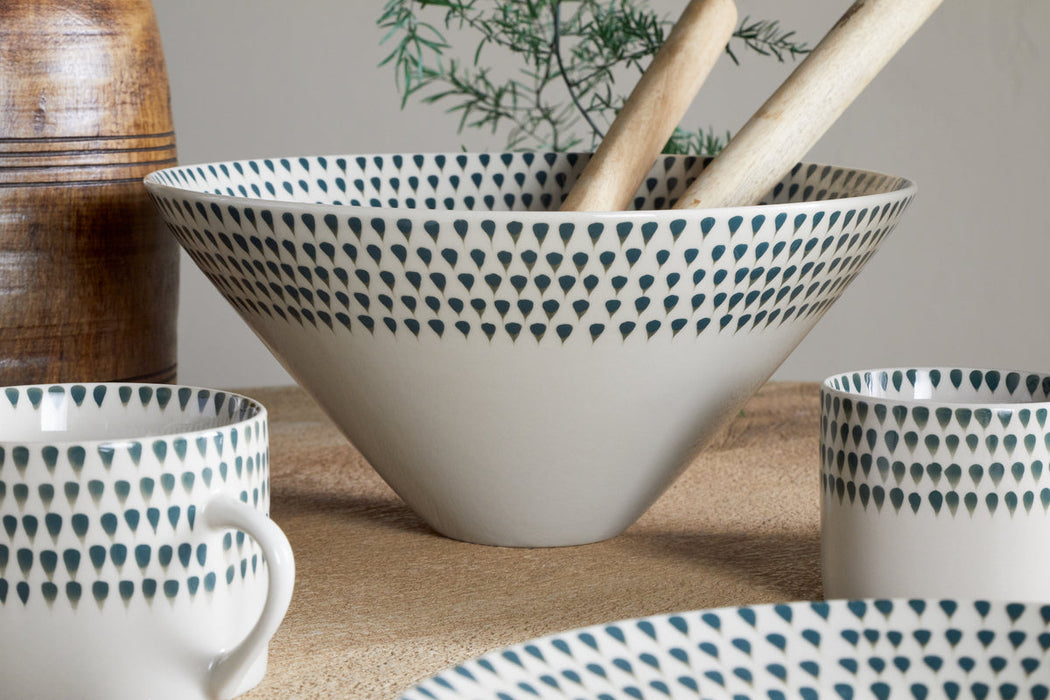 Juniper Drop Serving Bowl Cream Juniper Medium