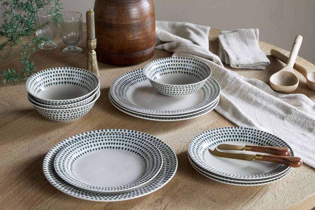 Juniper Drop Dinnerware Set Cream Juniper Set Of 12