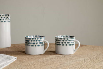 Juniper Drop Mug - Cream & Juniper - Small (Set of 2)