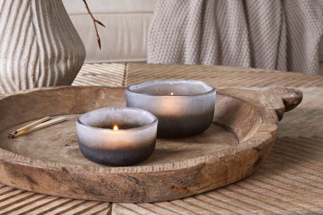 Janka Tealight Holders Smoked Charcoal Set Of 2