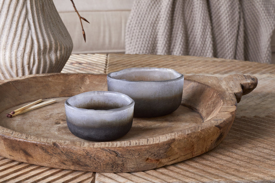 Janka Tealight Holders Smoked Charcoal Set Of 2