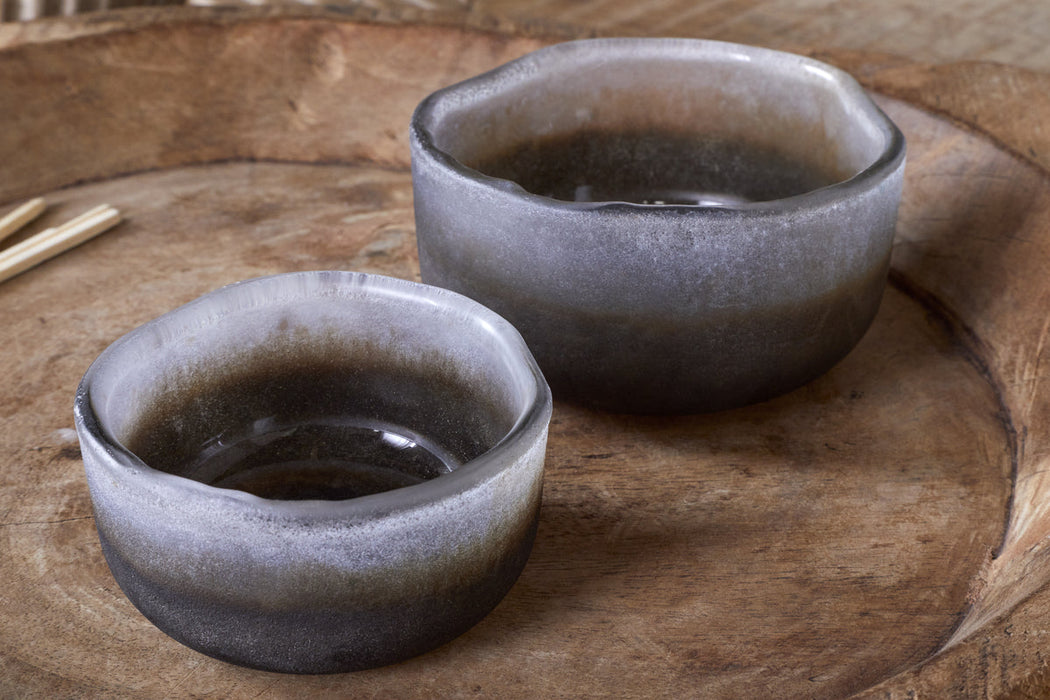 Janka Tealight Holders Smoked Charcoal Set Of 2