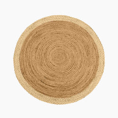 Jenson Round Jute Rug | White & Natural