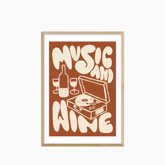 Music & Wine Graphic Print