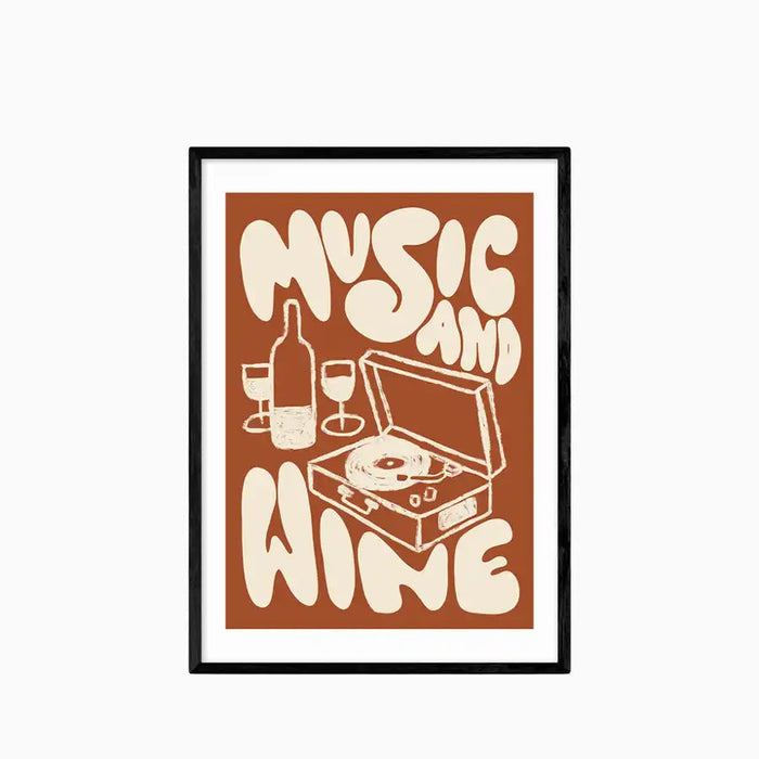 Music & Wine Graphic Print