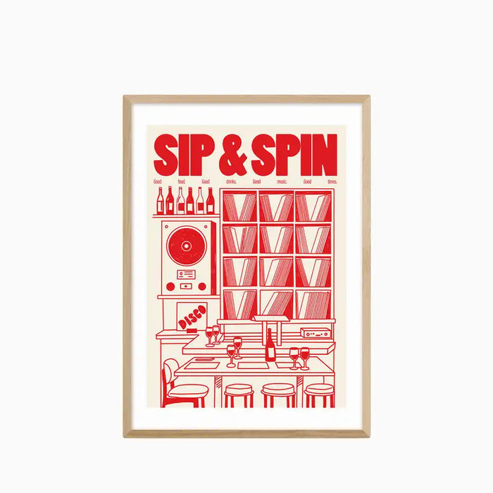 Sip & Spin Graphic Print