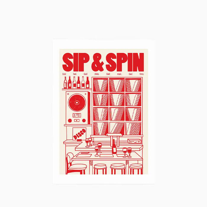 Sip & Spin Graphic Print
