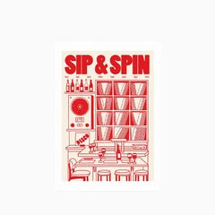 Sip & Spin Graphic Print