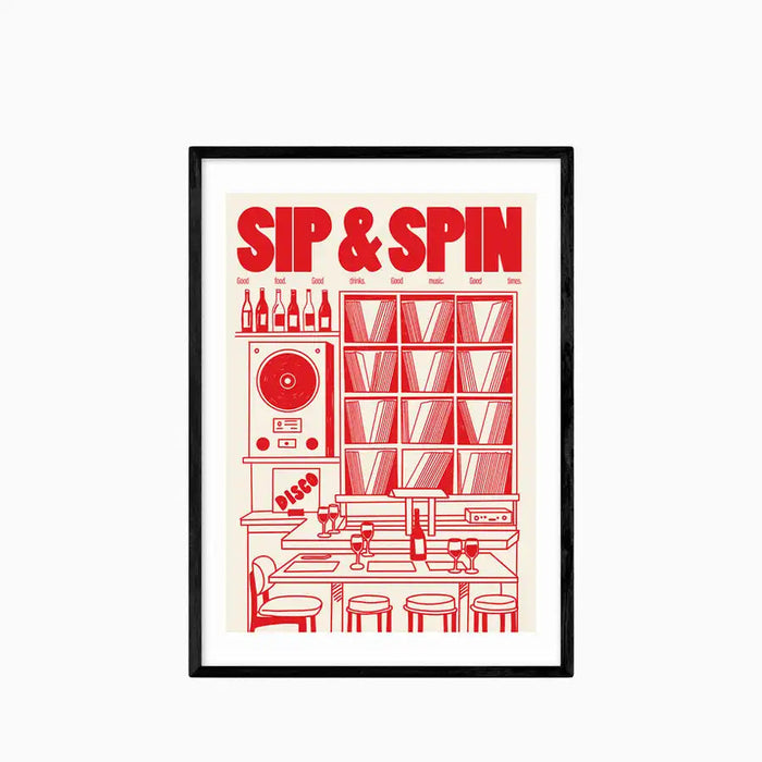 Sip & Spin Graphic Print