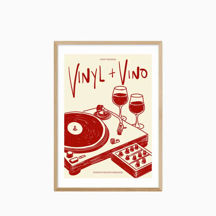 Vinyl & Vino Graphic Print