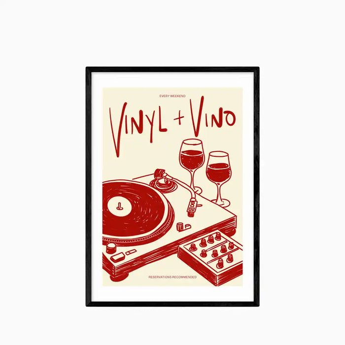Vinyl & Vino Graphic Print