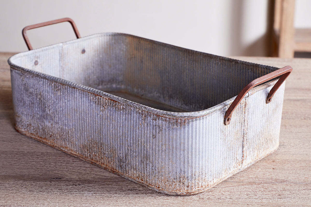 Japos Outdoor Planter Tray Aged Zinc