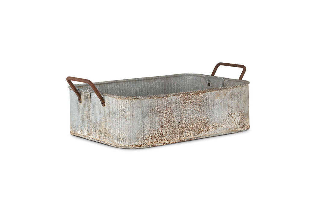 Japos Outdoor Planter Tray Aged Zinc