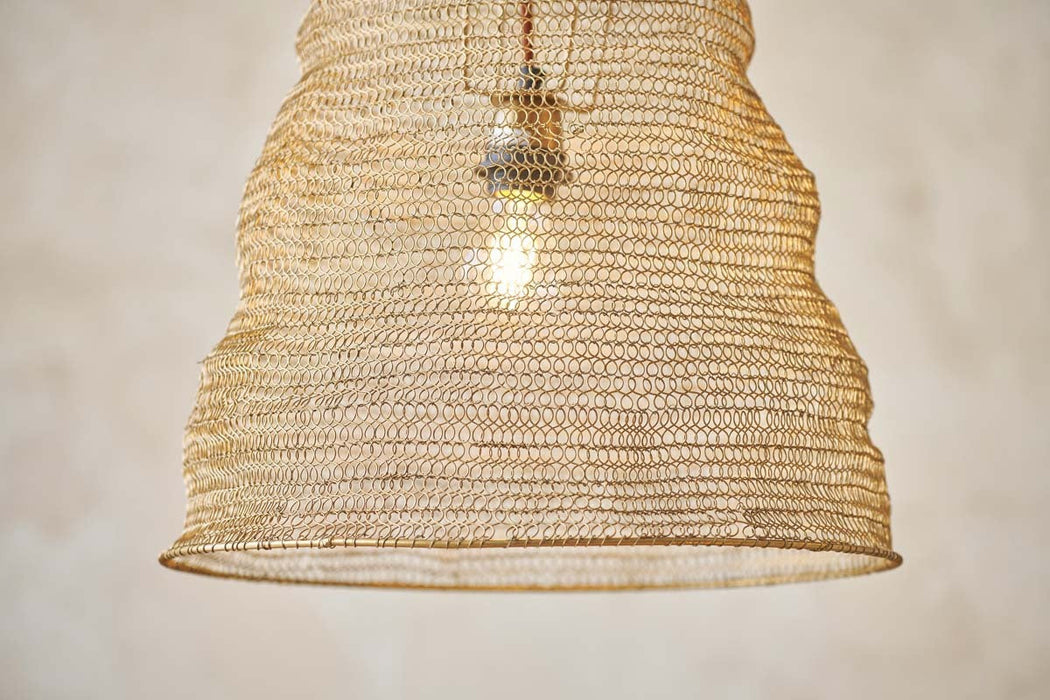 Jatani Wire Lampshade Antique Brass Small Oval