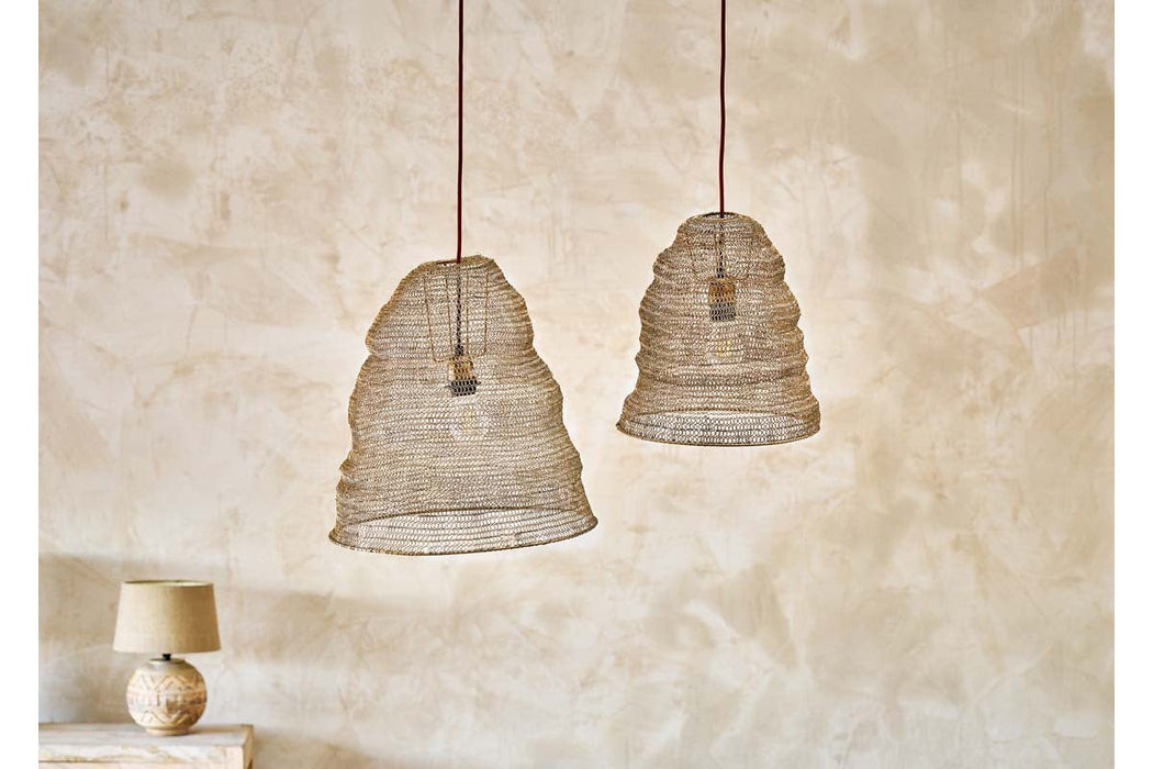 Jatani Wire Lampshade Antique Brass Small Oval
